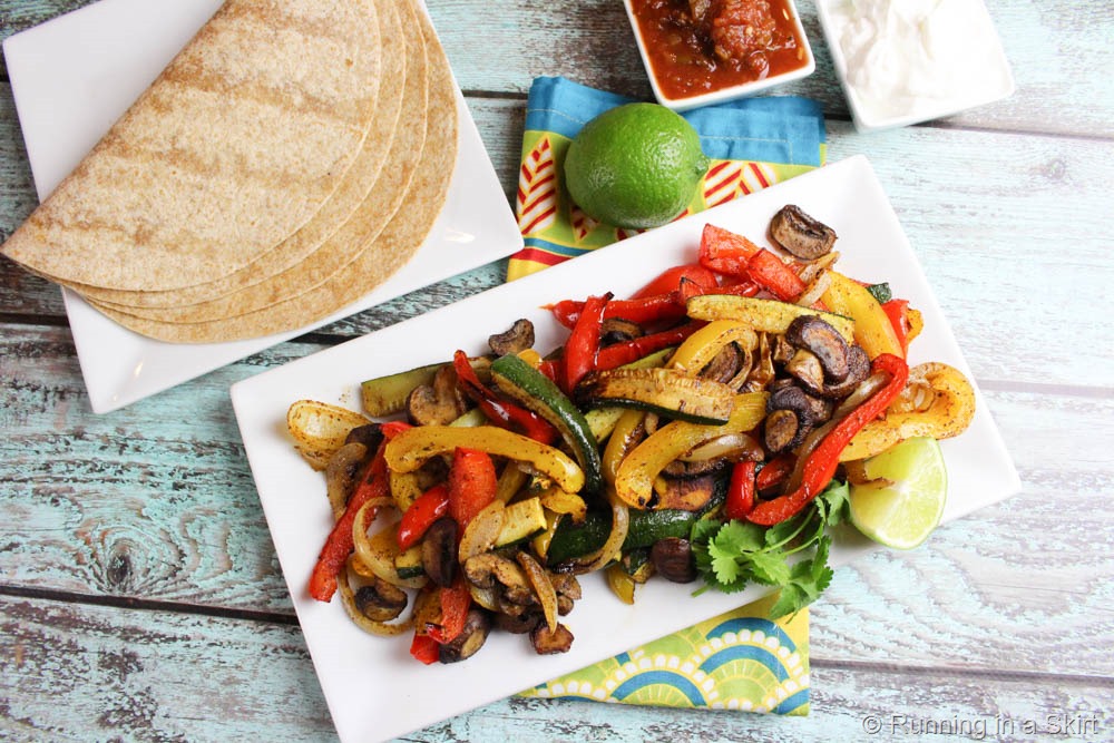 Vegetarian Oven Fajitas Running in a Skirt