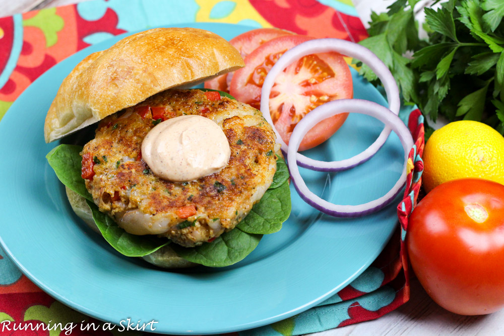 Cajun Shrimp Burgers recipe | Running in a Skirt