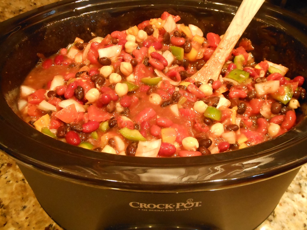 Award Winning Vegetarian Chili- made in crock pot & won a chili cook-off with meat contestants!/ Running in a Skirt