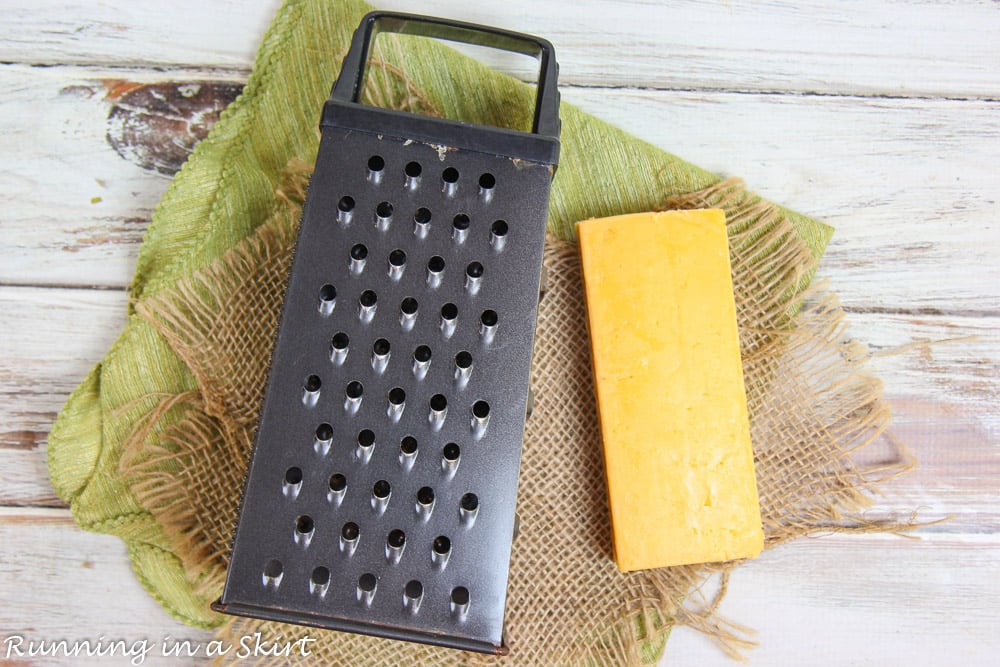 Photo showing how to grate the cheese.