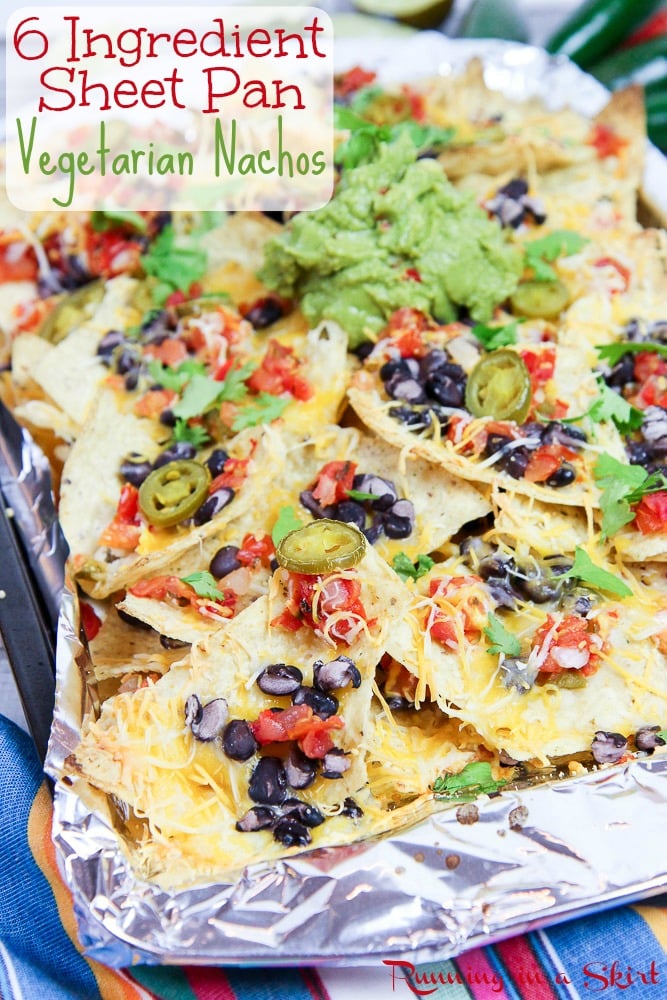 Sheet Pan Vegetarian Nachos - The Best Easy Nachos Recipe Pinterest Pin