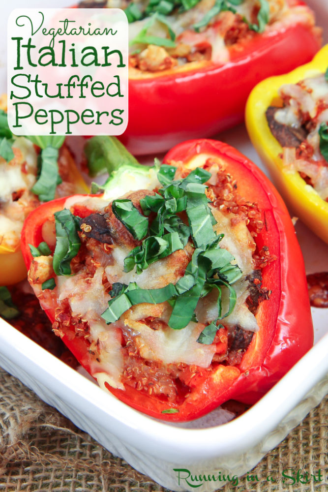 Vegetarian Italian Stuffed Peppers Pinterest Pin