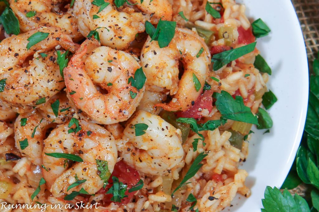 Cajun Shrimp and Rice in a bowl.