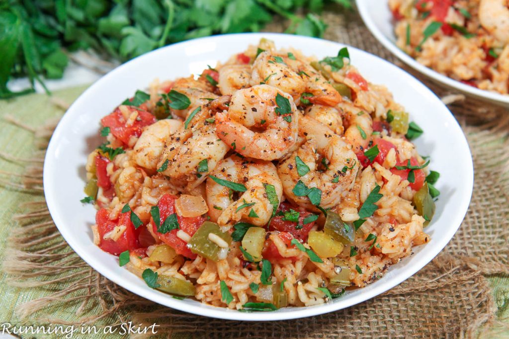 Cajun Shrimp and Rice in a bowl.