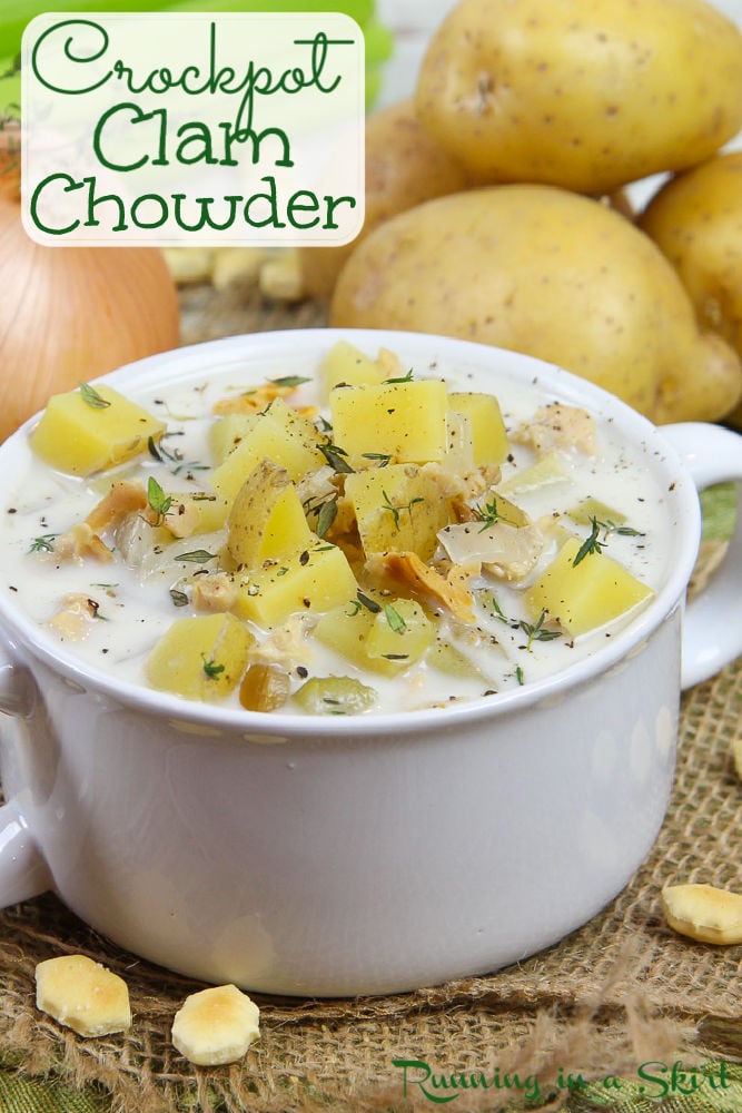 Crockpot Clam Chowder recipe Pinterest Pin