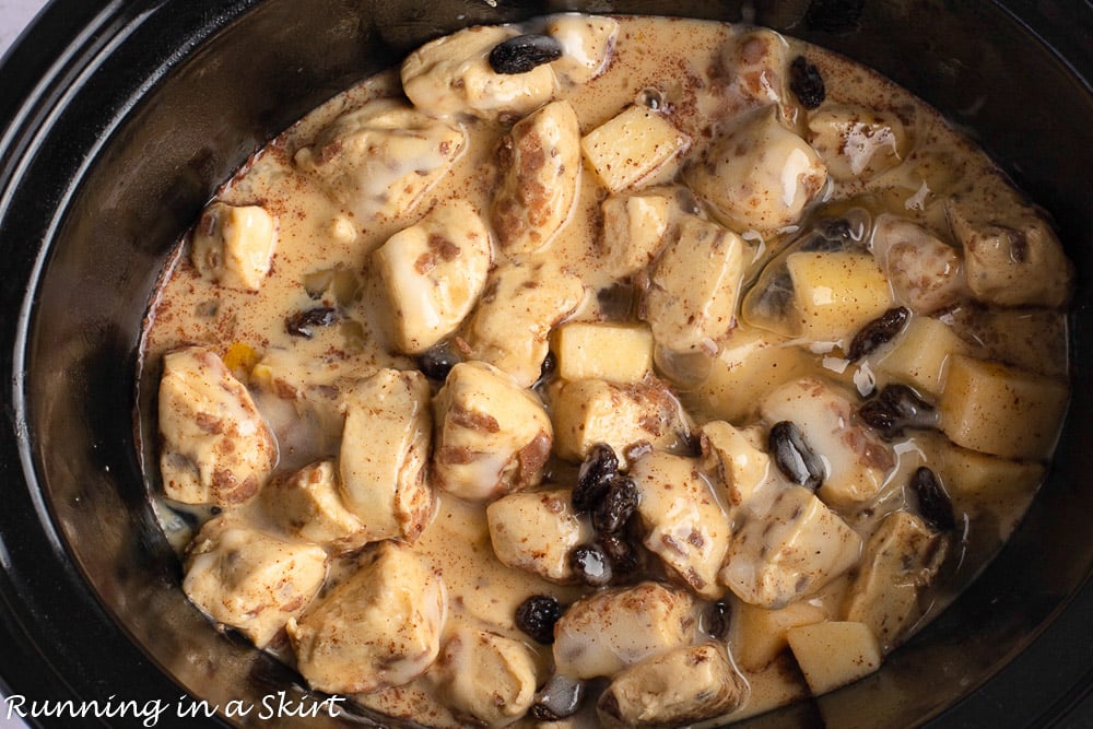 Crock Pot Cinnamon Roll Casserole « Running in a Skirt