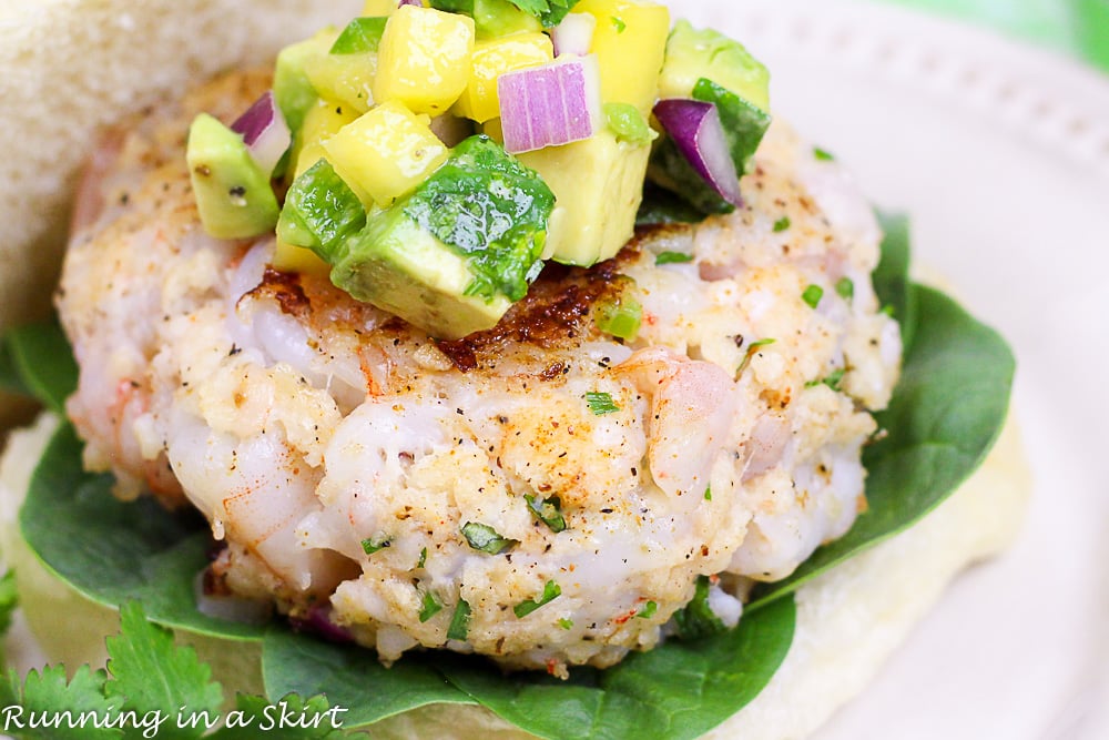 Recipe for Shrimp Burger with Mango Avocado Salsa