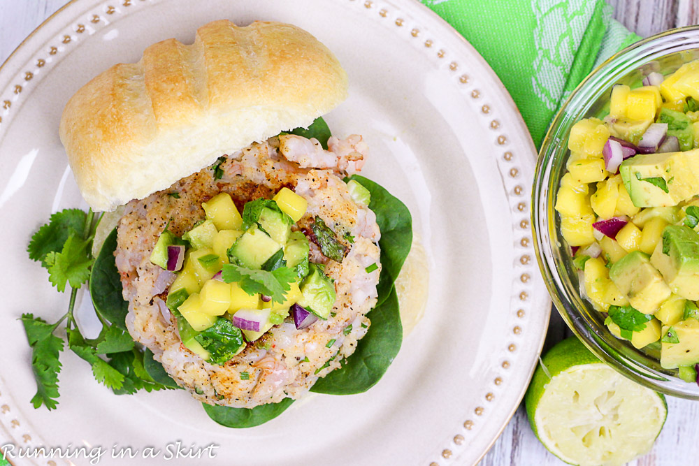 Recipe for Shrimp Burger with Mango Avocado Salsa