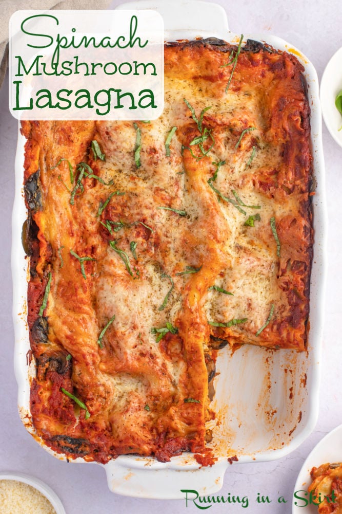 Spinach Mushroom Lasagna Vegetarian Lasagna Pinterest Pin