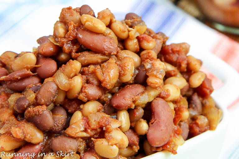 Smoky & Sweet Vegetarian Crock Pot Baked Beans « Running in a Skirt