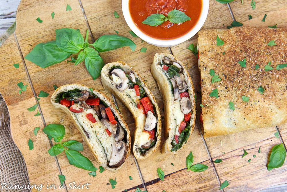 Overhead shot of Homemade Italian Stromboli.