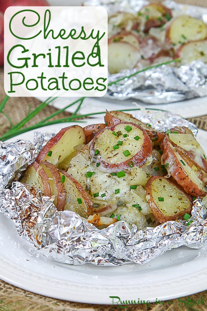 Grilled Potatoes in Foil pinterest pin.