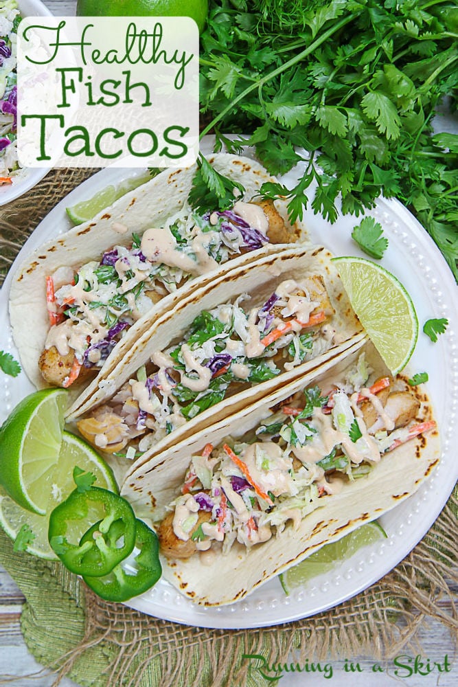 Healthy Mahi Mahi Fish Tacos and Chipotle Sauce for Fish Tacos Pinterest Pin.