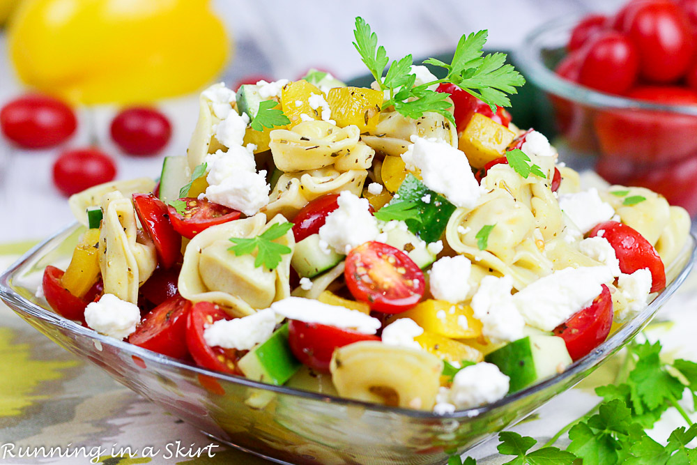 Greek Tortellini Pasta Salad - 6 ingredients!