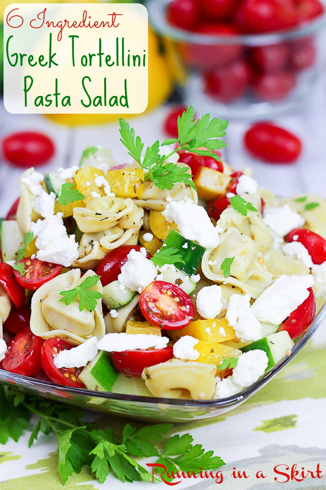 Greek Tortellini Pasta Salad - 6 ingredients!