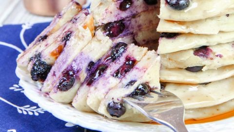 Greek Yogurt Blueberry Pancakes recipe / Running in a Skirt