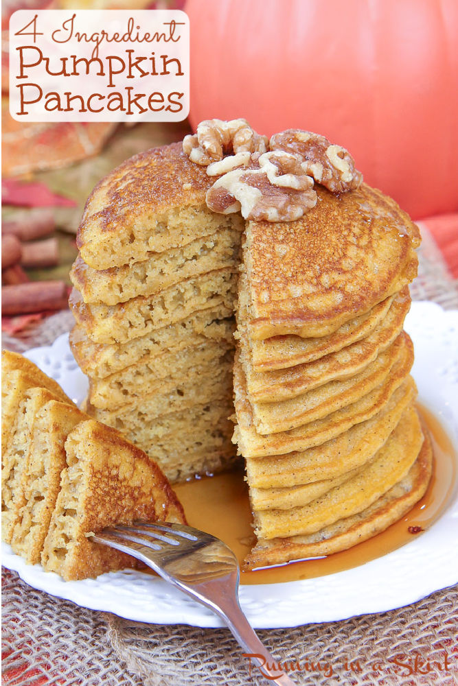 Pumpkin Pancakes with Pancake Mix Pinterest Pin.