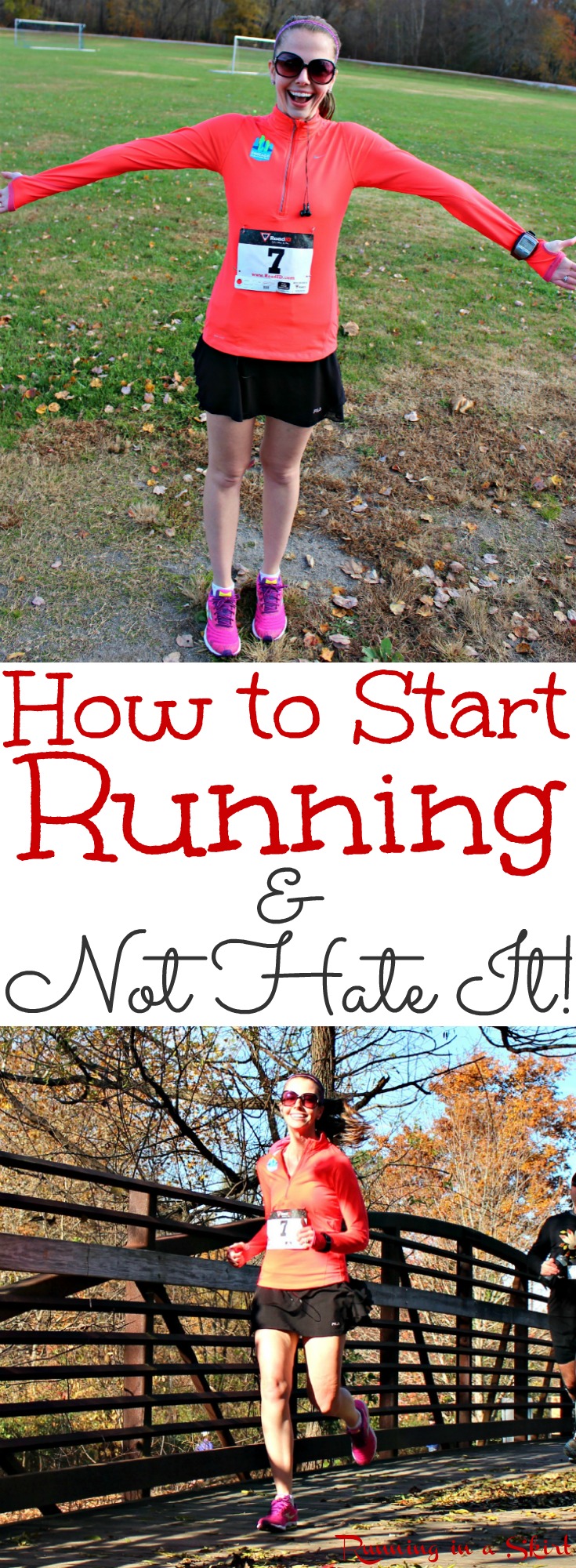 How to Start Running & NOT Hate it! Simple tips and ideas for the beginner runner to start and stay motivated. Whether you are runner for weight loss or health... this is how to finally get in shape. / Running in a Skirt via @juliewunder