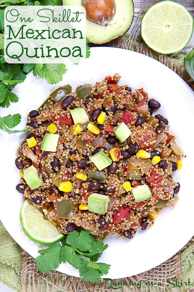 Pinterest Pin for One Skillet Mexcian Quinoa - One Pan Mexican Quinoa.