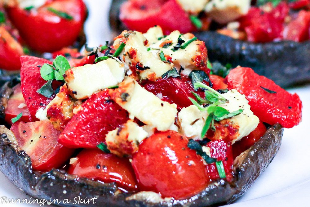 Tomato, Roasted Red Pepper and Goat Cheese Stuffed Portobello Mushrooms image