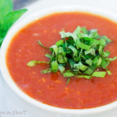 Healthy Crock Pot Tomato Basil Soup « Running in a Skirt