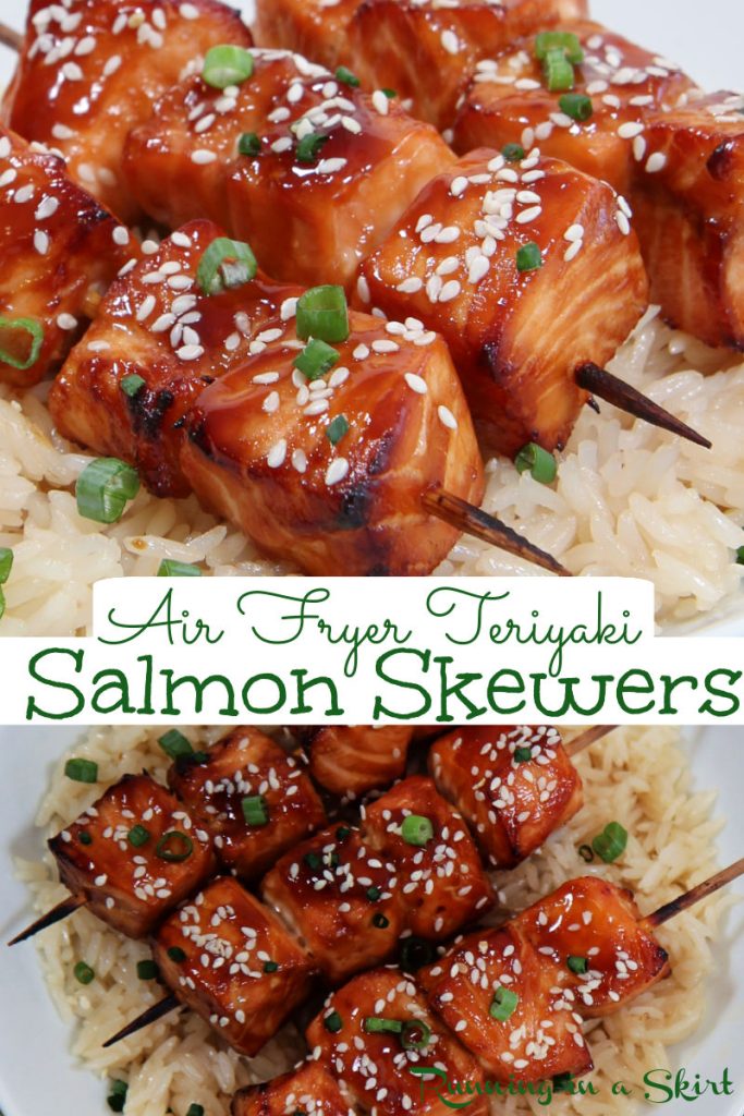 Asian Salmon Skewers with Sriracha Spicy Yogurt Sauce Pinterest Pin