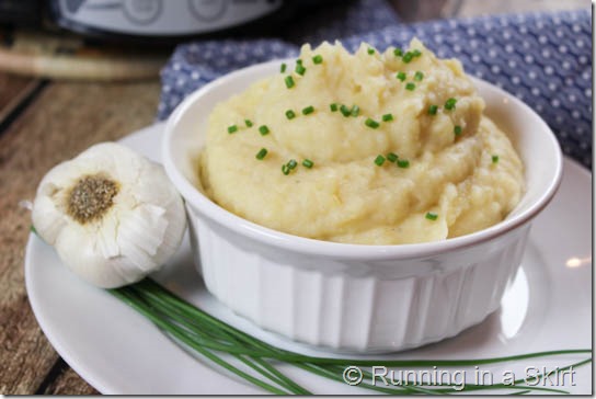 Loaded Crock Pot Mashed Potatoes, easy, tasty and keeps your stove top free for other dishes!/ Running in a Skirt
