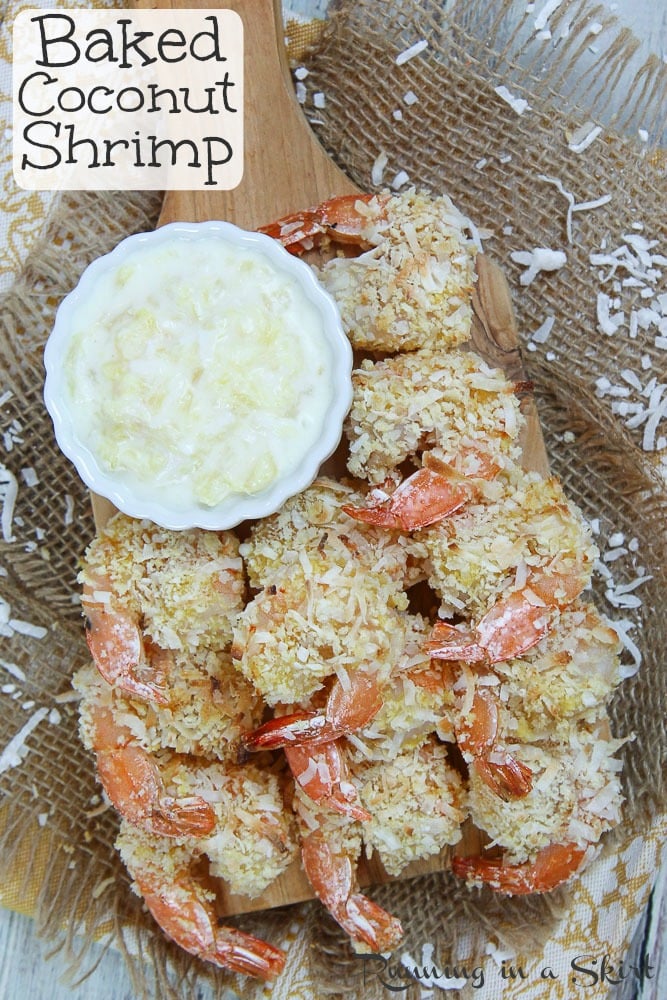 Oven Baked Coconut Shrimp and Pina Colada Dipping Sauce pinterest pin.