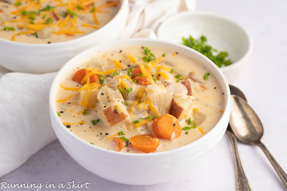 Potato Cheddar Soup - Healthy Crock Pot « Running in a Skirt