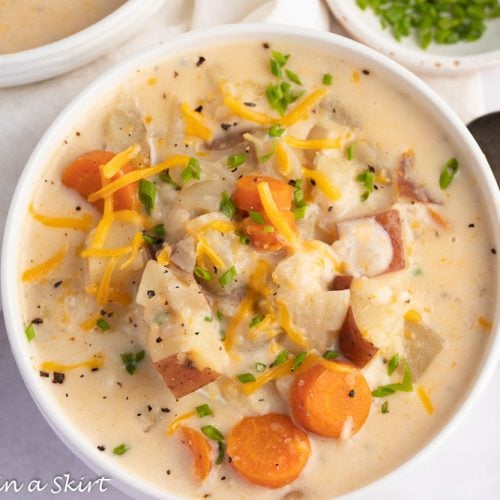 Potato Cheddar Soup Healthy Crock Pot « Running in a Skirt