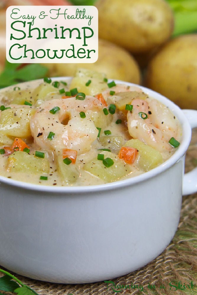 Shrimp Chowder recipe pinterest pin.