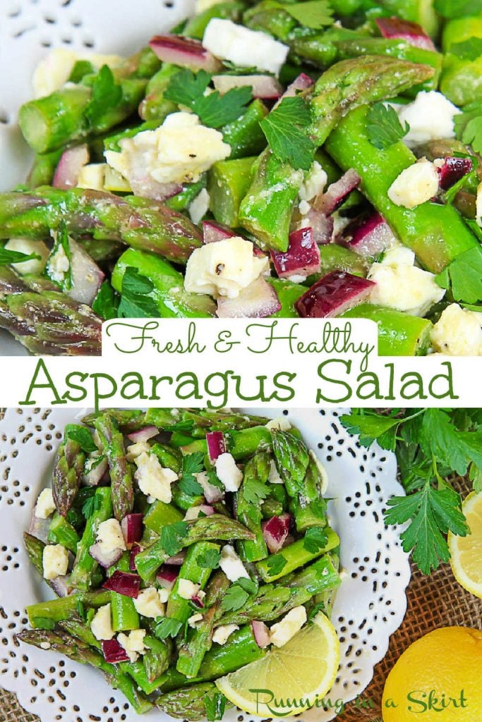 Pinterest Pin for Cold Asparagus Salad recipe collage.