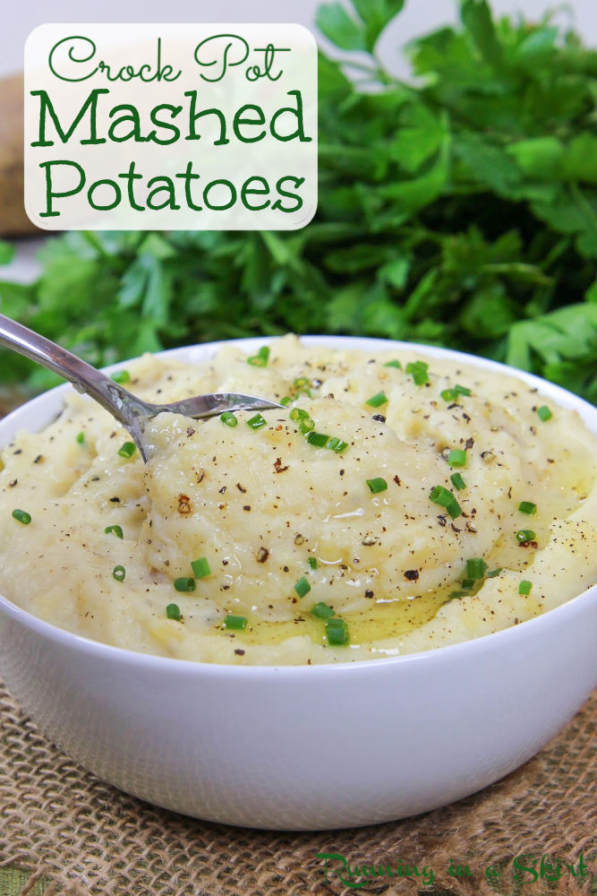 Mashed Potatoes in Crock Pot - The best slow cooker potatoes Pinterest Pin 
