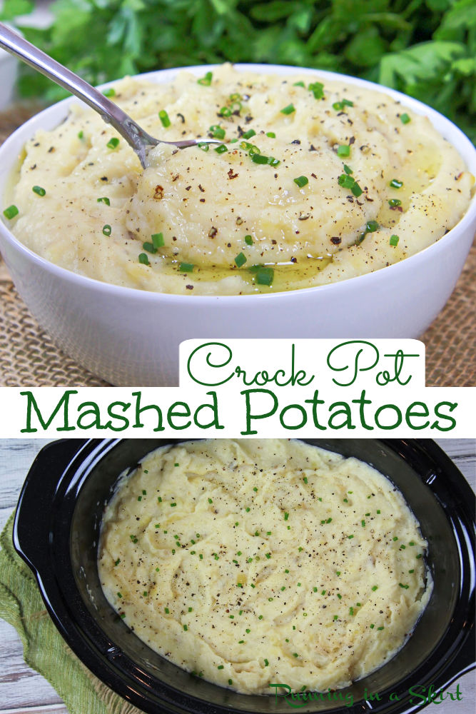 Crock Pot Loaded Mashed Potatoes via @juliewunder