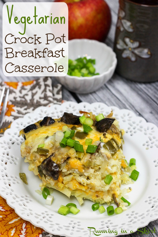 Vegetarian Crock Pot Breakfast Casserole recipe / Running in a Skirt