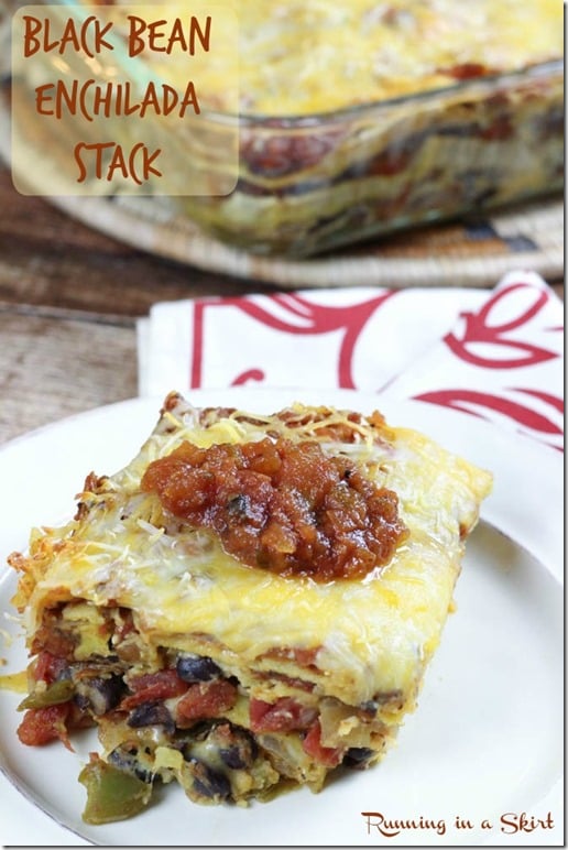 black bean enchilada bake pin