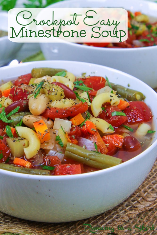 Easy Crockpot Minestrone Soup Pinterest Pin