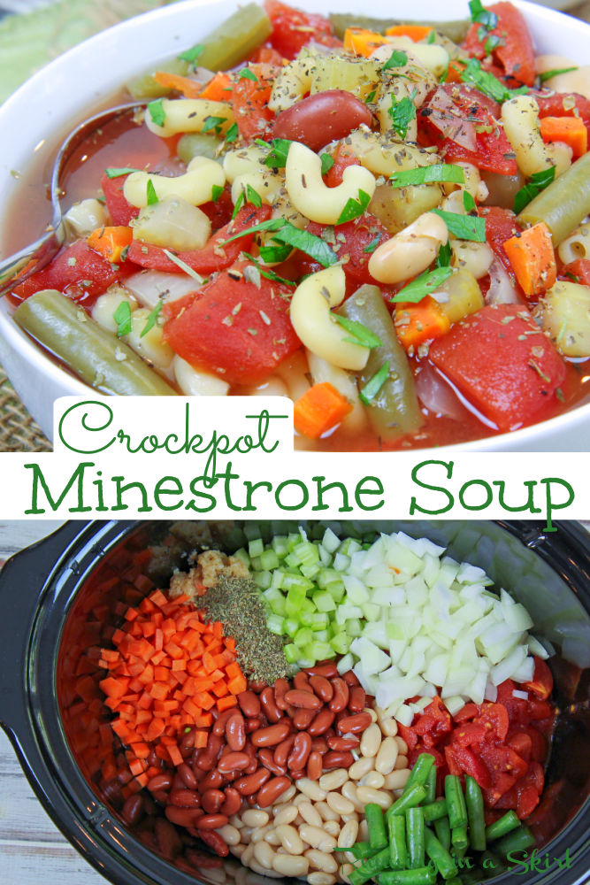 Crock Pot Minestrone Soup via @juliewunder