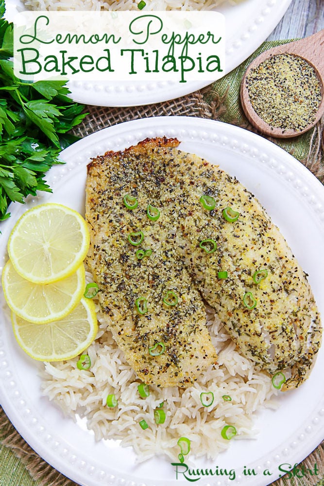 Baked Lemon Pepper Tilapia pinterest pin.