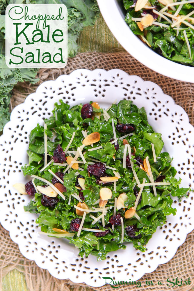 Chopped Kale Salad with Cranberries Massaged recipe Pin