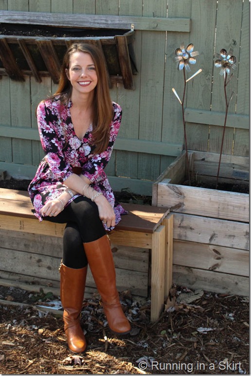 Floral Dress with Boots-174-5