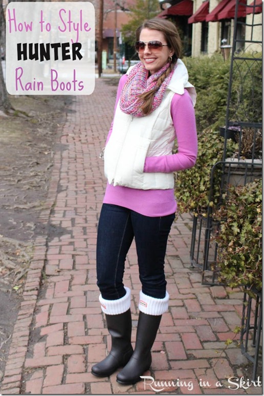 How to Style Hunter Rain Boots / Running in a Skirt