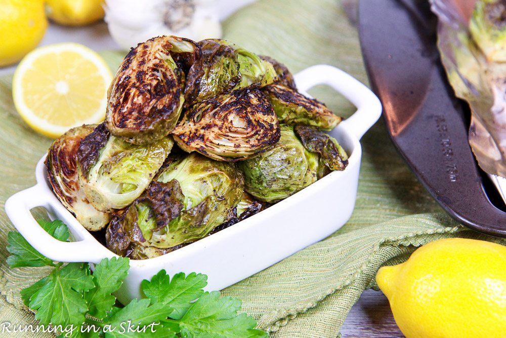 Healthy Lemon Roasted Brussels Sprouts with Garlic