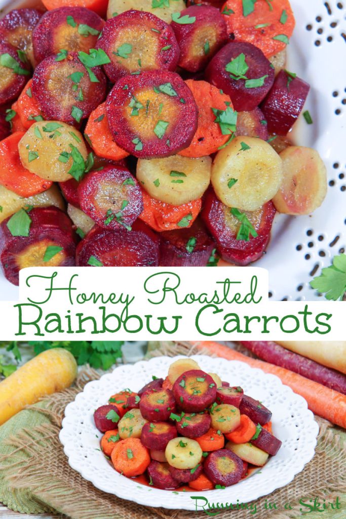 Honey Balsamic Glazed Rainbow Carrots recipe Pinterest Collage