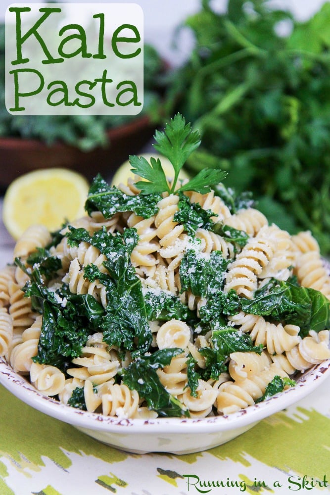 Healthy & Easy Kale Pasta recipe / Running in a Skirt