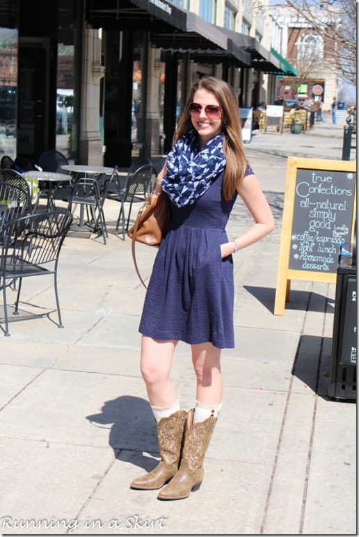 Transitioning to spring with the perfect mix of winter and summer pieces! #fashion #aboutalook / Running in a Skirt