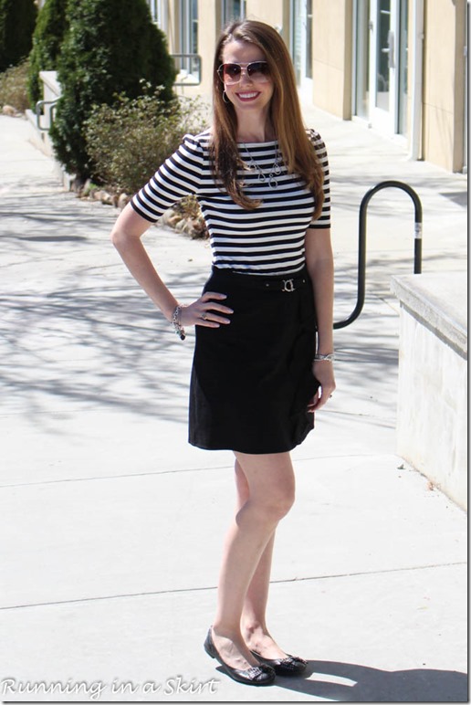 Black and white stripes is a classic fashion statement that stands the test of time! / Running in a 