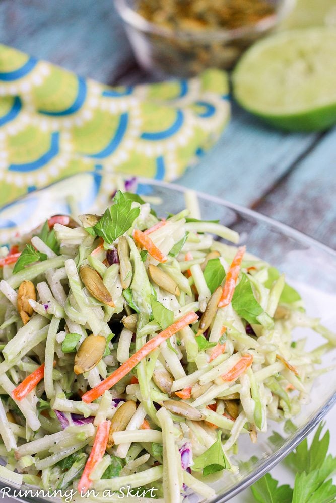 Healthy Broccoli Slaw in a bowl.