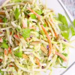 Healthy broccoli slaw in a bowl.