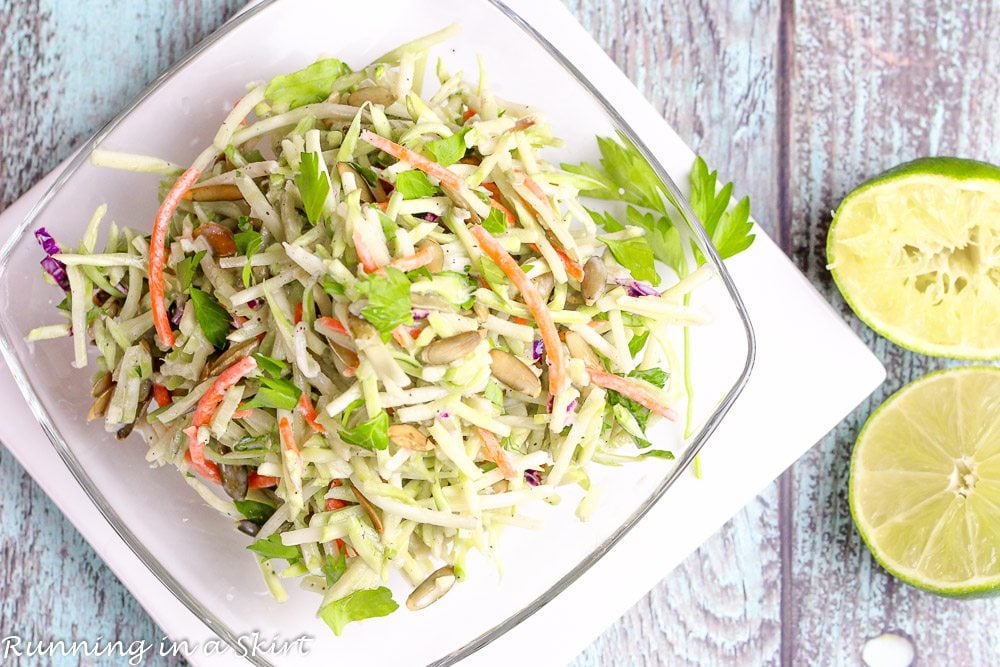 Healthy Broccoli Slaw in a bowl.